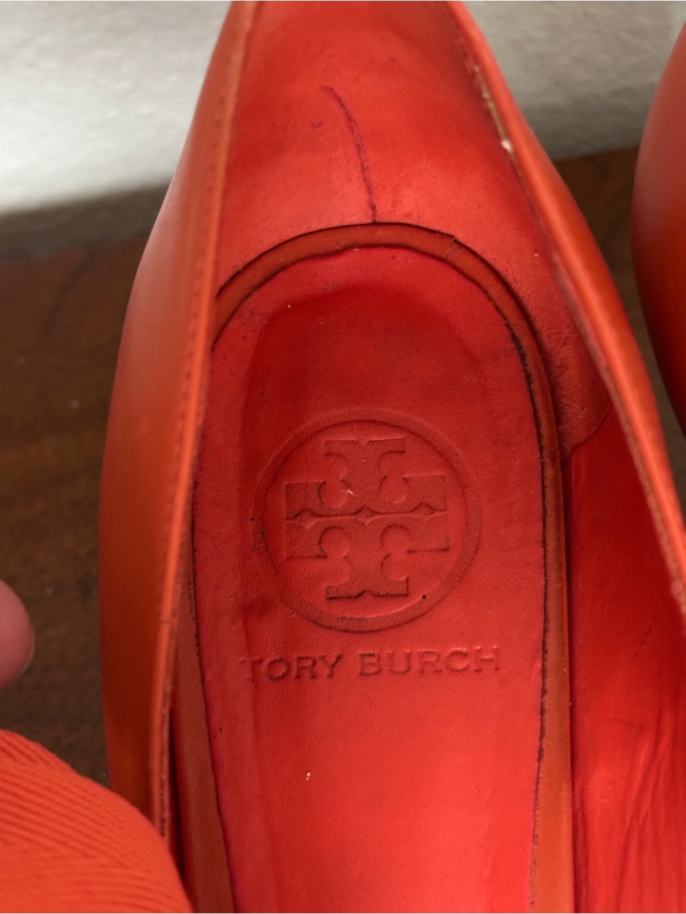 Tory Burch Beverly Marmalade Leather Mary Jane Bow Pumps 9.5 Box - Picture 8 of 11